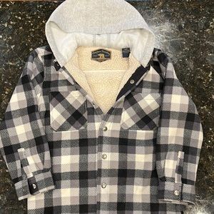 Freedom Foundry Kids Fleece Flannel Jacket with Hood size M (10/12)